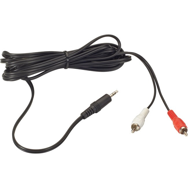 Black Box Stereo Audio Cable, (2) RCA Male to (1) 3.5-mm Male, 12-ft. (3.6-m)