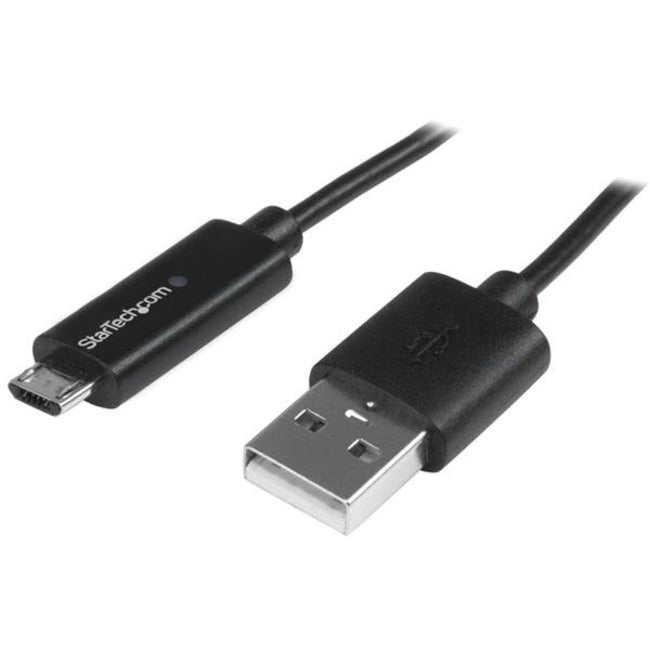 StarTech.com 1m 3 ft Micro-USB Cable with LED Charging Light - M/M - USB to Micro USB Cable