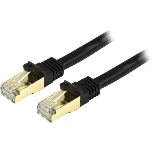 StarTech.com 1 ft Cat6a Patch Cable - Shielded (STP) - Black - 10Gb Snagless Cat 6a Ethernet Patch Cable