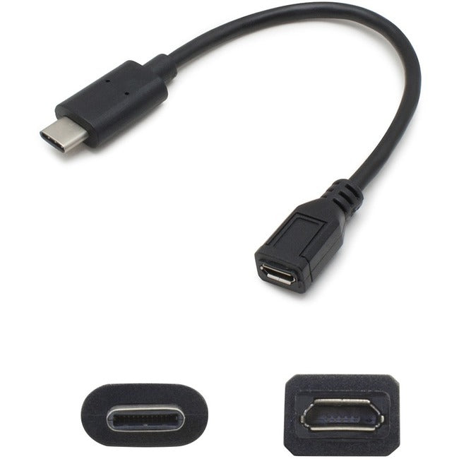 AddOn 7in USB 3.1 (C) Male to Micro-USB 2.0 (B) Female Black Adapter Cable