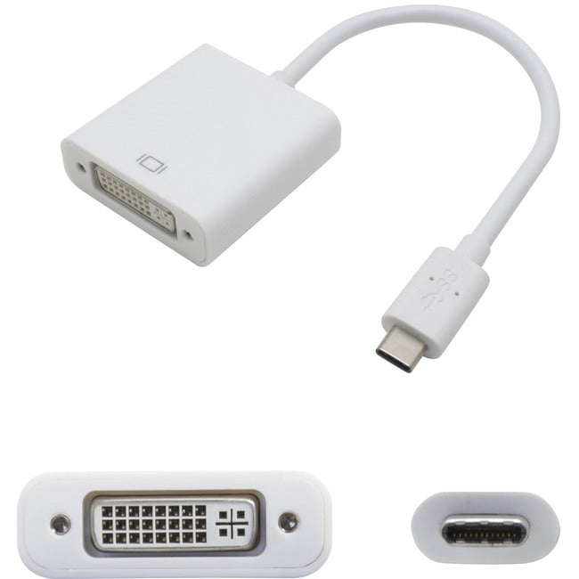 AddOn 9in USB 3.1 (C) Male to DVI-I (29 pin) Female White Video Adapter