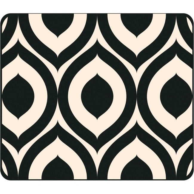 OTM Classic Prints Black Mouse Pad, Elm Frost Peach