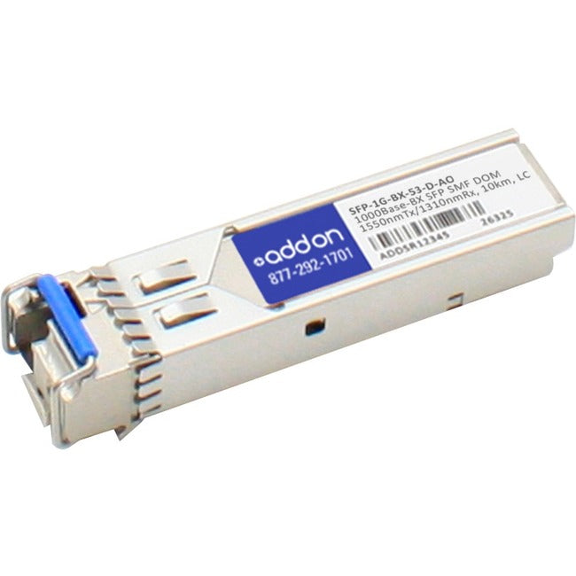 AddOn MSA and TAA Compliant 1000Base-BX SFP Transceiver (SMF, 1550nmTx/1310nmRx, 10km, LC, DOM)