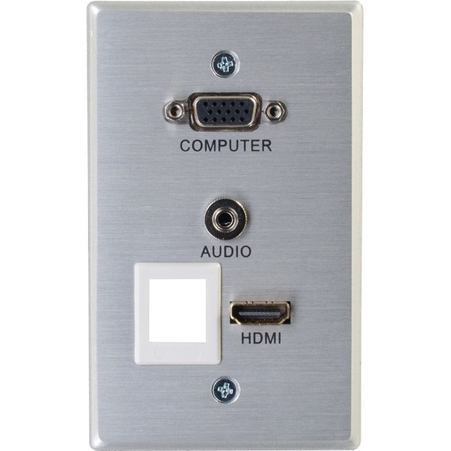 C2G-RapidRun HDMI, VGA, and Stereo Audio with One Keystone Single Gang Wall Plate