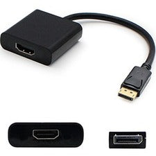 AddOn HP QX591AV Compatible DisplayPort Male to HDMI Female Black Adapter (Requires DP++)