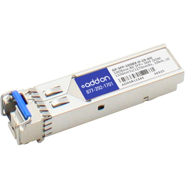 AddOn Dell Force10 GP-SFP-10GBX-D-10 Compatible TAA Compliant 10GBase-BX SFP+ Transceiver (SMF, 1330nmTx/1270nmRx, 10km, LC, DOM)