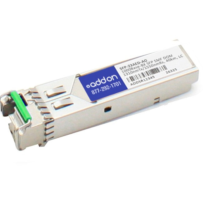 AddOn Rad SFP-23AED Compatible TAA Compliant 1000Base-BX SFP Transceiver (SMF, 1310nmTx/1550nmRx, 40km, LC, DOM)