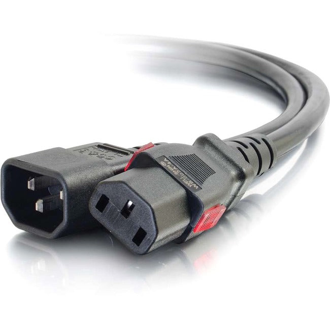 C2G 2ft Locking C14 to C13 10A 250V Power Cord Black