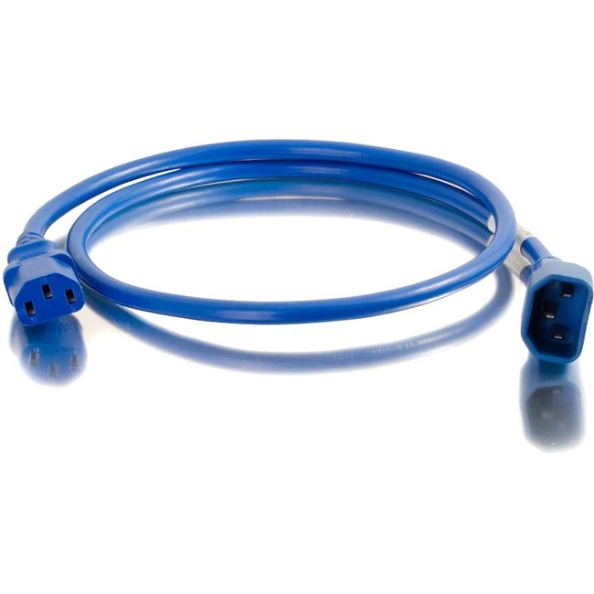 C2G 2ft 18AWG Power Cord (IEC320C14 to IEC320C13) - Blue