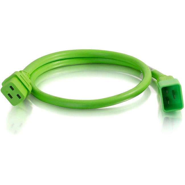 C2G 3ft 12AWG Power Cord (IEC320C20 to IEC320C19) - Green