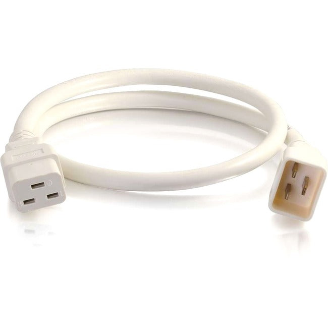 C2G 6ft 12AWG Power Cord (IEC320C20 to IEC320C19) - White