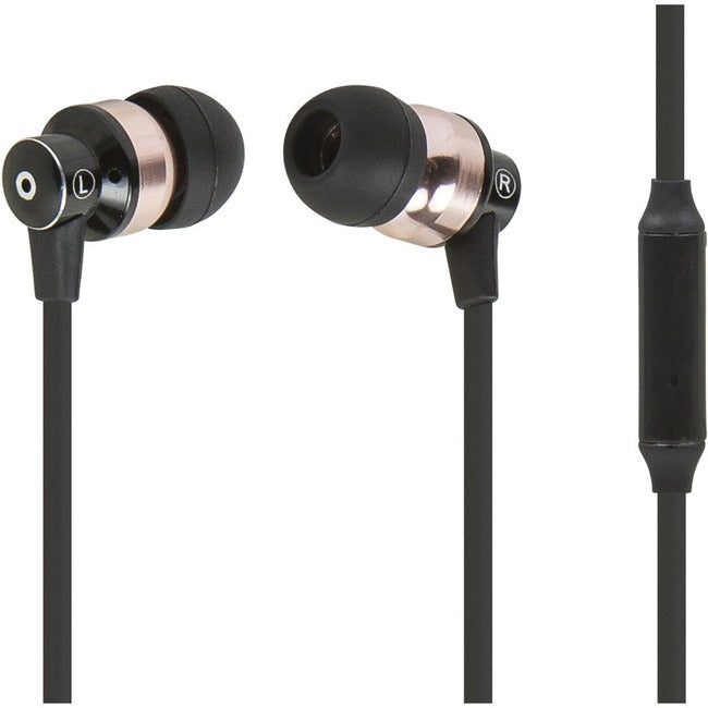 Monoprice, Inc. Earphones W/ Microphone-black/bronze