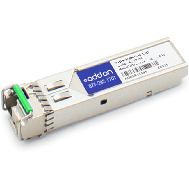 AddOn Juniper Networks Compatible TAA Compliant 1000Base-BX SFP Transceiver (SMF, 1490nmTx/1550nmRx, 80km, LC, DOM)