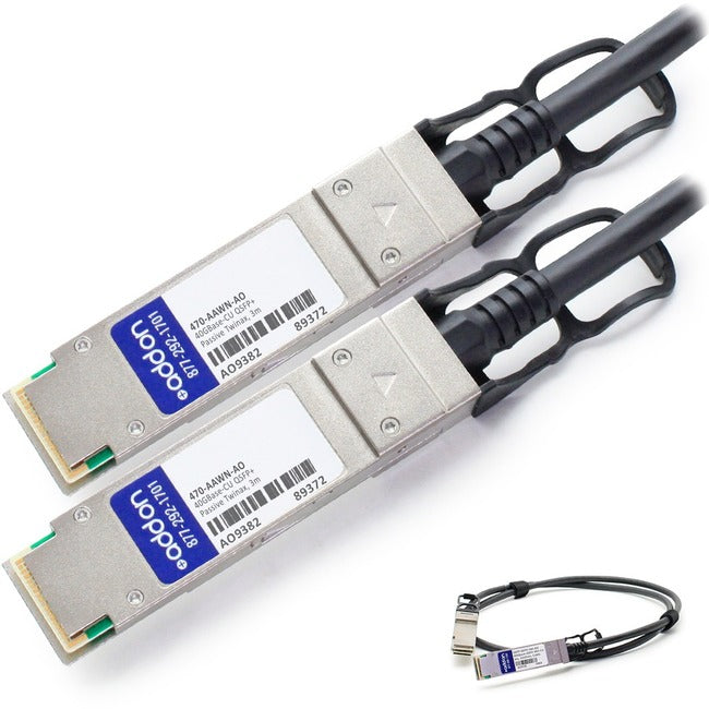 AddOn Dell 470-AAWN Compatible TAA Compliant 40GBase-CU QSFP+ to QSFP+ Direct Attach Cable (Passive Twinax, 3m)