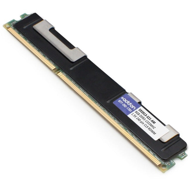 AddOn AM1333D3DRLPR/8G x1 HP 593913-S21 Compatible Factory Original 8GB DDR3-1333MHz Registered ECC Dual Rank 1.5V 240-pin CL9 RDIMM