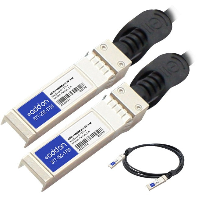 AddOn Cisco Meraki MA-CBL-TA-1M to Multiple OEM Compatible TAA Compliant 10GBase-CU SFP+ to SFP+ Direct Attach Cable (Passive Twinax, 1m)