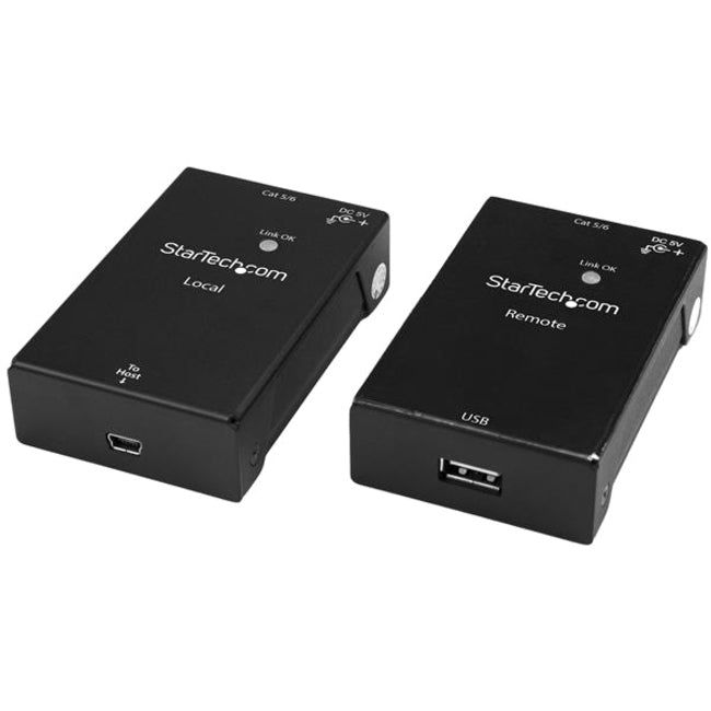 StarTech.com 1 Port USB 2.0 Over Cat5 or Cat6 Extender Kit - 165ft (50m) - USB Extender - USB to Ethernet Extender