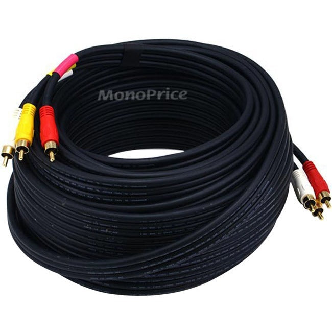 Monoprice RCA Coaxial Composite Video and Stereo Audio Cable, 50ft