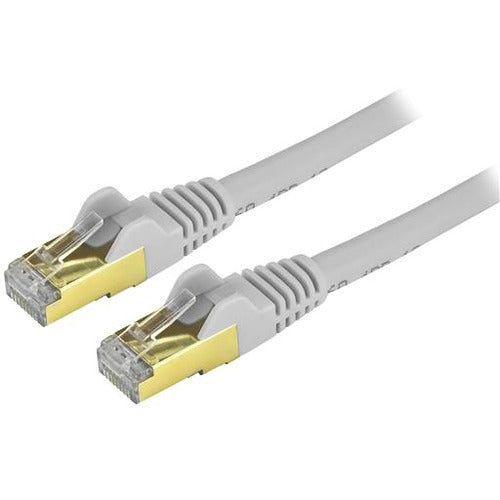 StarTech.com 4ft Gray Cat6a Shielded Patch Cable - Cat6a Ethernet Cable - 4 ft Cat 6a STP Cable - Snagless RJ45 Ethernet Cord