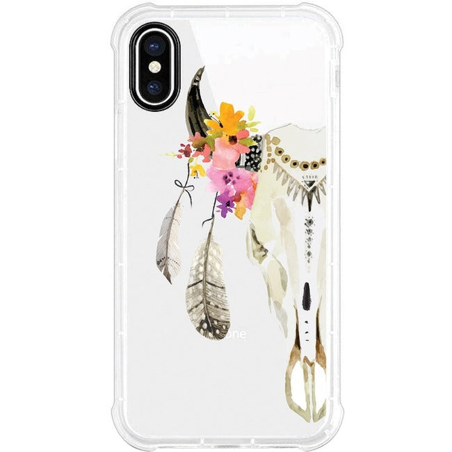 OTM Phone Case, Tough Edge, Feather & Skull