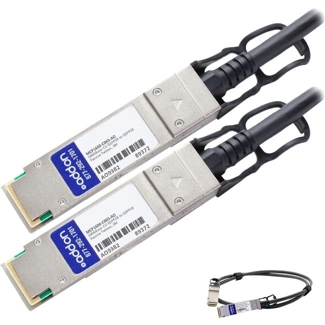 AddOn Mellanox MCP1600-C003 Compatible TAA Compliant 100GBase-CU QSFP28 to QSFP28 Direct Attach Cable (Passive Twinax, 3m)