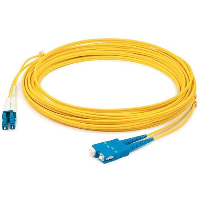 AddOn 0.5m LC (Male) to SC (Male) Yellow OS1 Duplex Fiber OFNR (Riser-Rated) Patch Cable