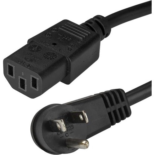 StarTech.com 15 ft Power Cord - Right-Angle NEMA 5-15P to C13 - Computer Power Cord - C13 Power Cord - Right Angle Power Cord