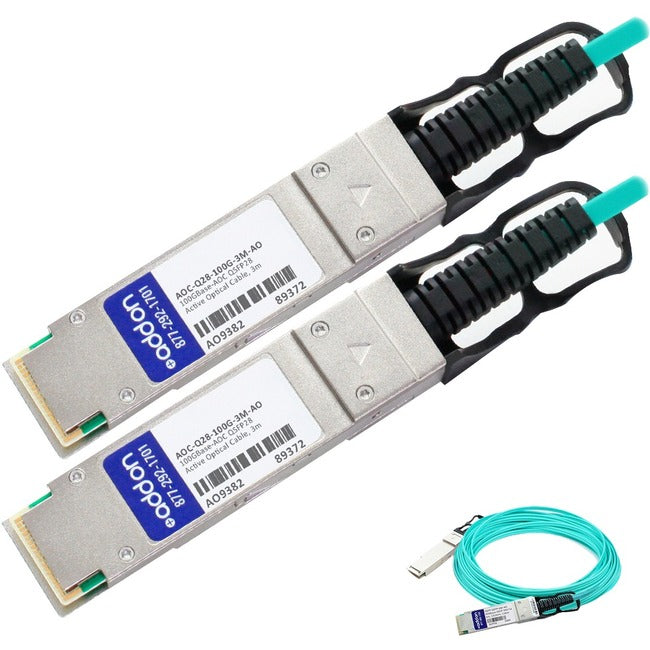 AddOn Dell Compatible TAA Compliant 100GBase-AOC QSFP28 to QSFP28 Direct Attach Cable (850nm, MMF, 3m)