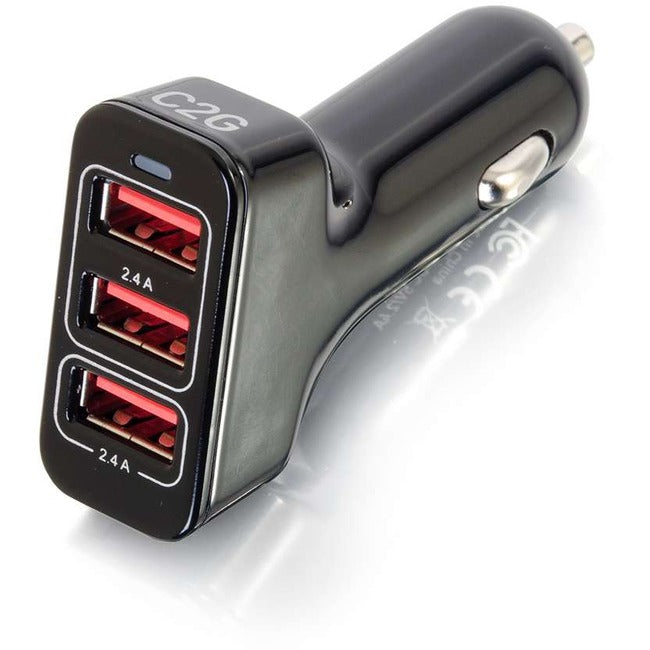 C2G Smart 3-Port USB Car Charger, 4.8A Output