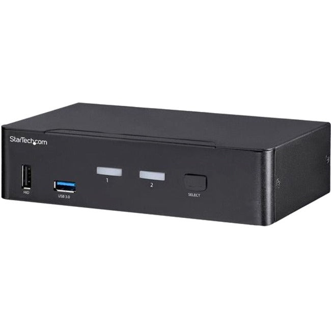 StarTech.com 2 Port DisplayPort KVM Switch - TAA Compliant - 4K 60Hz - 2 Port USB 3.0 Hub - Digital & Analog Audio