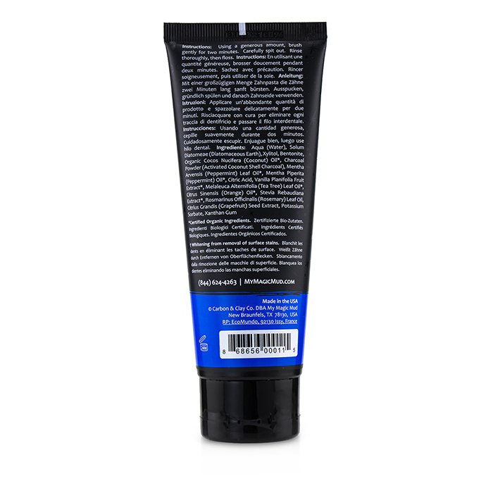 Activated Charcoal Toothpaste (fluoride-free) - Peppermint - 113g/4oz