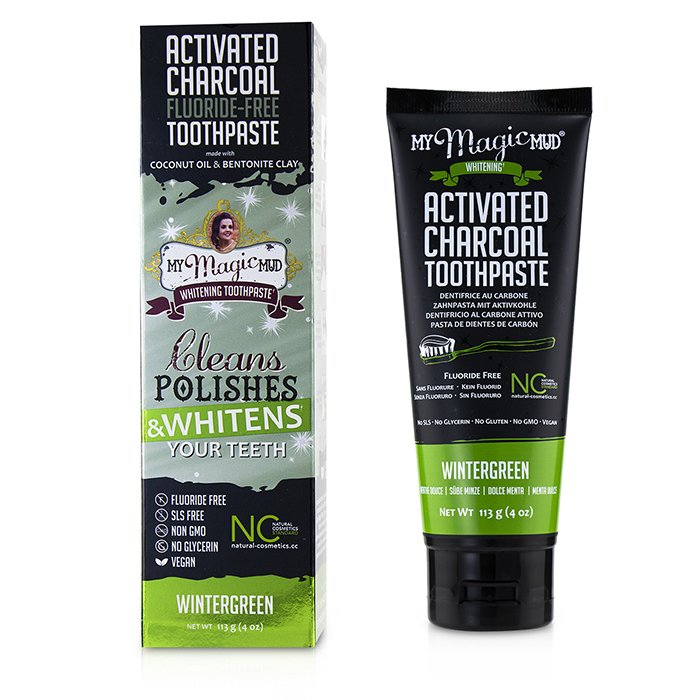 Activated Charcoal Toothpaste (fluoride-free) - Wintergreen - 113g/4oz