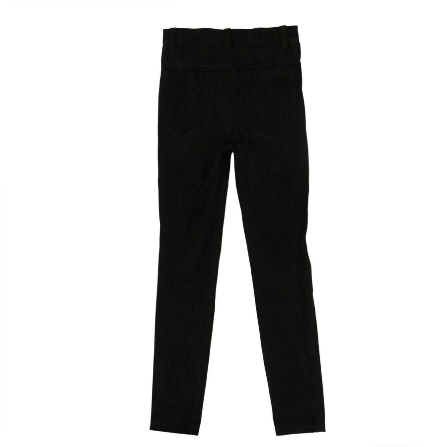 Suede High Waist Skinny Pants - Black