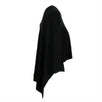 Wool Crew Neck Sweater Shawl Top - Black