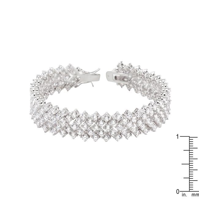 Chevron Cubic Zirconia Tennis Bracelet