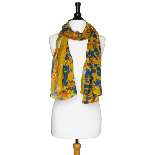 Mustard Marla Floral Scarf