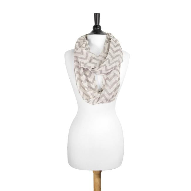 Zig Zag Grey Infinity Scarf