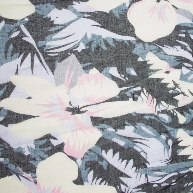 Black Sally Large Floral Print Scarf