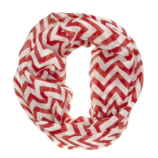 Striped Burgundy Infinity Scarf