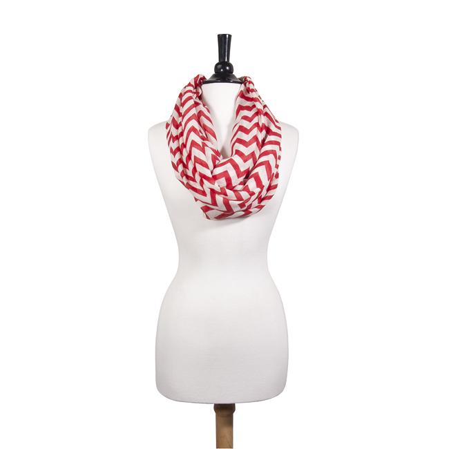 Striped Burgundy Infinity Scarf