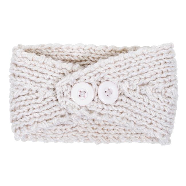 Off White Bernadette Heart Design Knit Headband