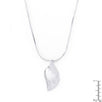 Rhodium Plated Crystal Leaf Necklace