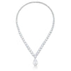 Bejeweled Cubic Zirconia Pear Drop Necklace