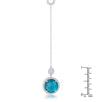 Lori 10.9ct Aqua CZ Rhodium Classic Drop Lariat Necklace