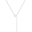 Lori 10.9ct Aqua CZ Rhodium Classic Drop Lariat Necklace