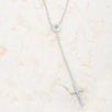 Miranda 0.3ct CZ Rhodium Classic Lariat Cross Necklace