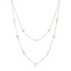 Krystal Rose Gold Stainless Steel Infinity Station Layer Necklace