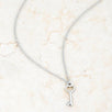 Kina 0.015ct CZ Rhodium Stainless Steel Key Drop Necklace