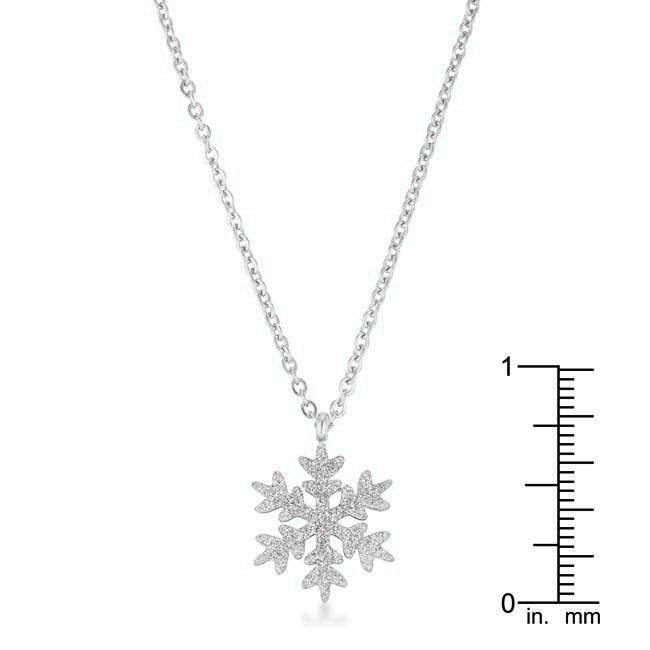 Jenna Stainless Steel Silvertone Snowflake Necklace