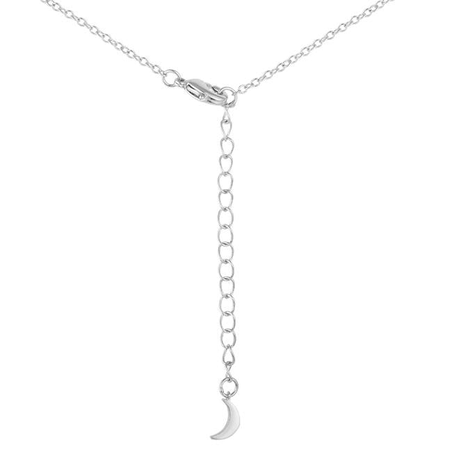 .6Ct Dazzling Rhodium Moon and Stars Necklace with CZ